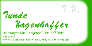 tunde wagenhoffer business card